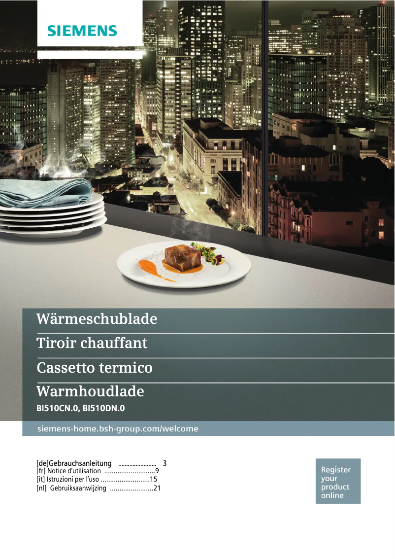Page 1 de la notice Manuel utilisateur Siemens BI510CNR0