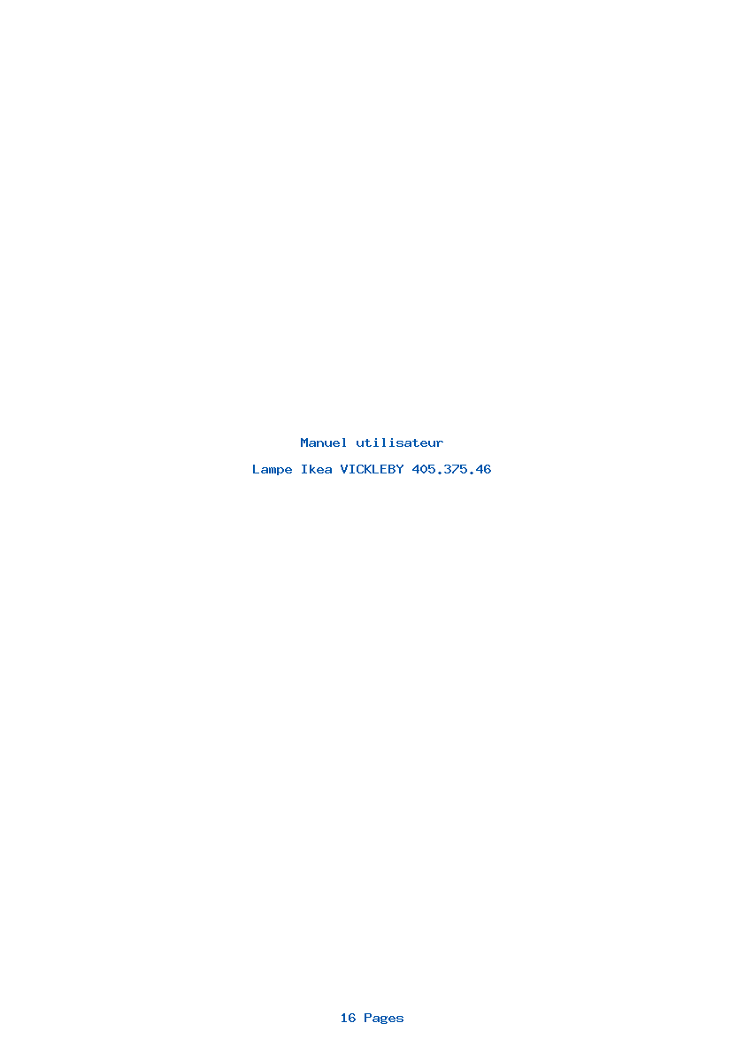 Page 1 de la notice Manuel utilisateur Ikea VICKLEBY 405.375.46