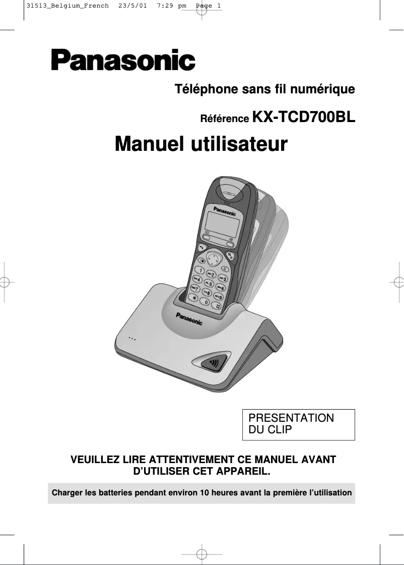 Imagen de la primera página del manual del dispositivo KX-TCD700