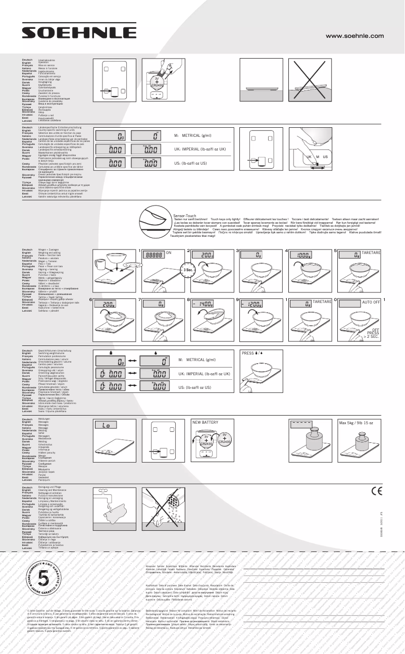 Page 1 de la notice Manuel utilisateur Soehnle Page Evolution