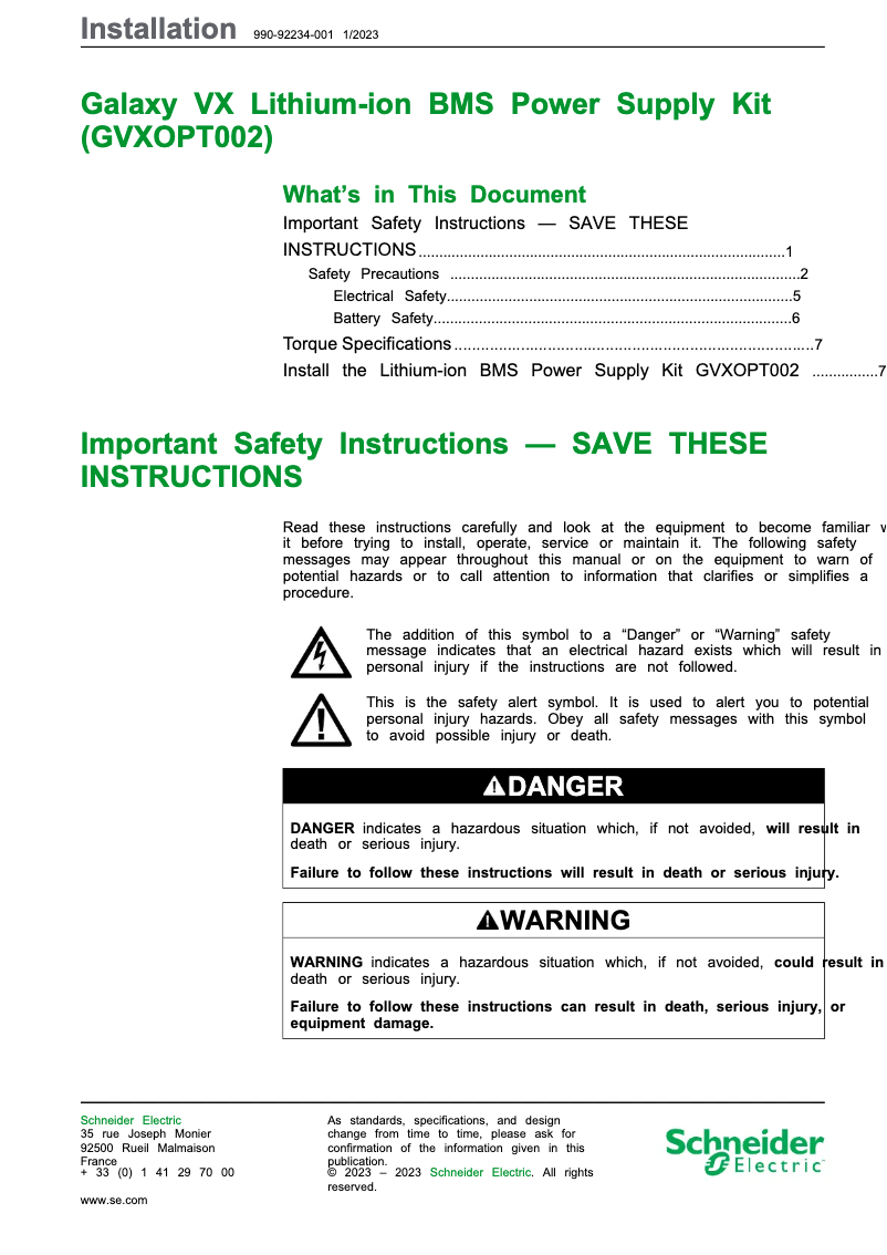 Página 1 del manual Manual de usuario APC Galaxy VX GVXOPT002