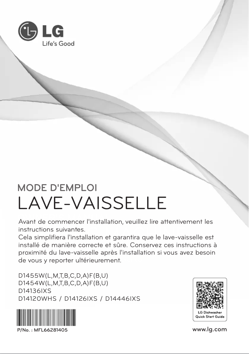 Page 1 de la notice Manuel utilisateur LG D14446IXS