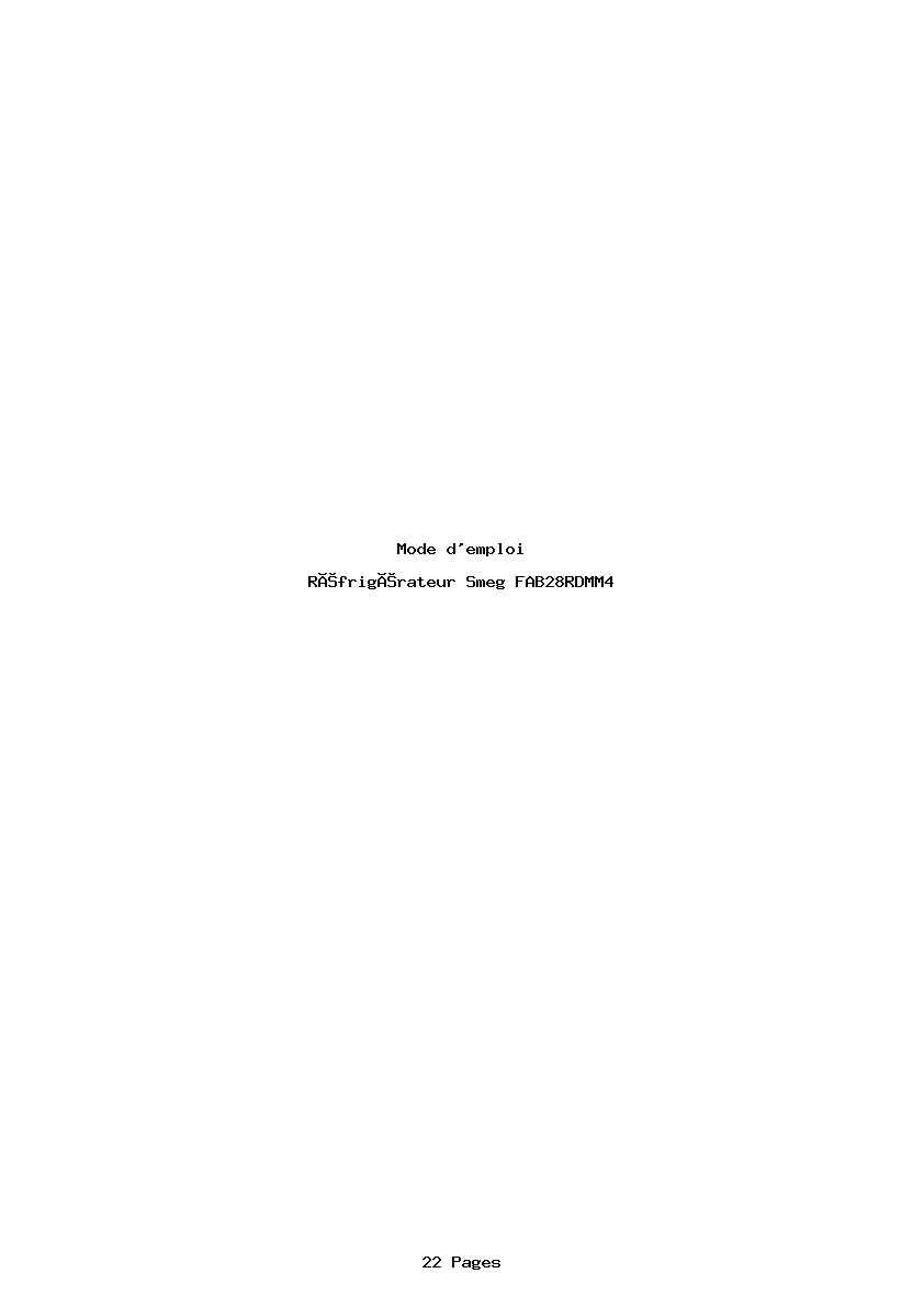 Page 1 de la notice Mode d'emploi Smeg FAB28RDMM4