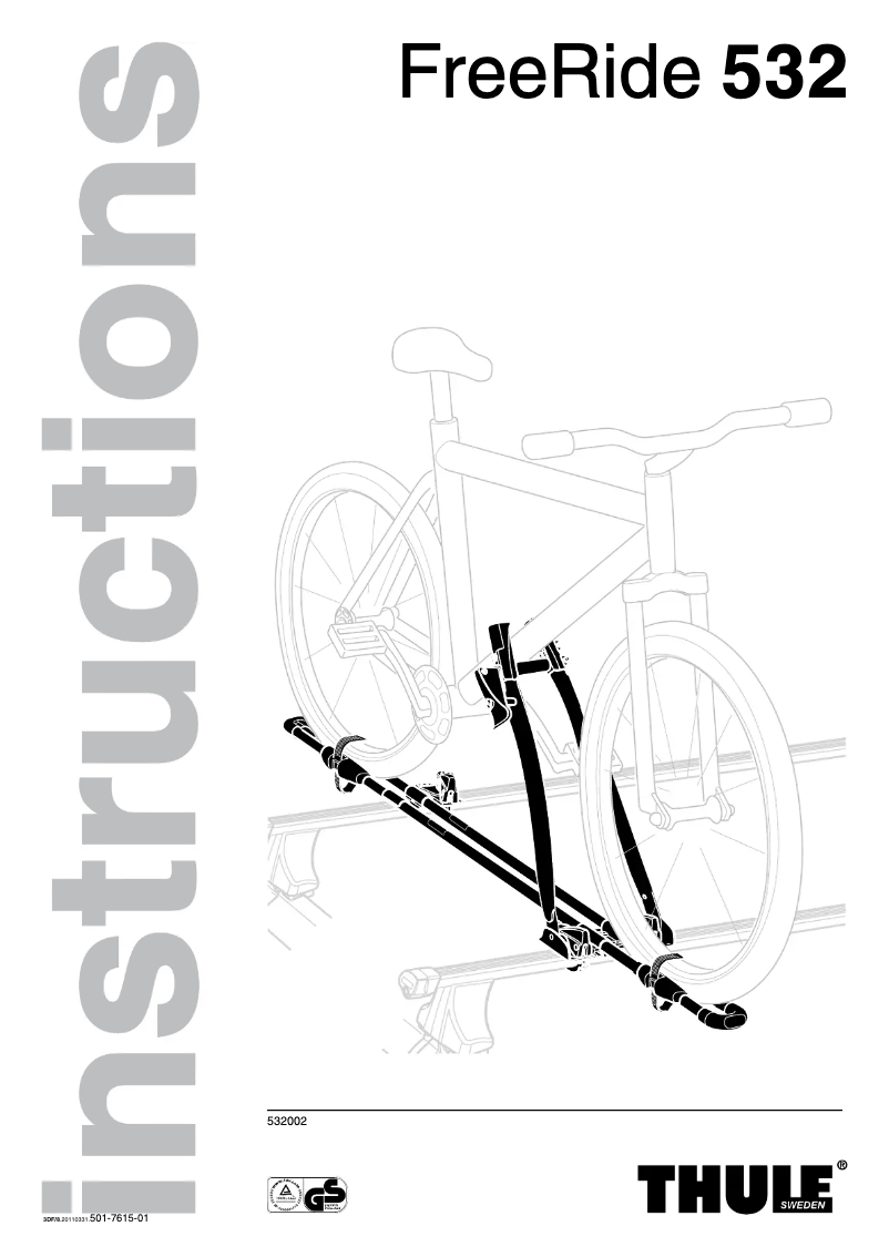 Page 1 de la notice Manuel utilisateur Thule FreeRide 532