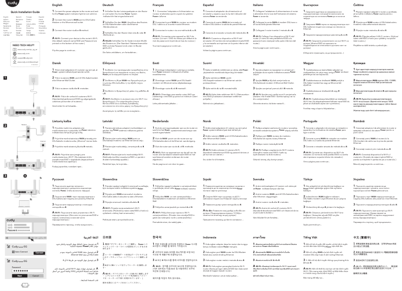 Page 1 de la notice Guide d'installation Cudy WR1300E