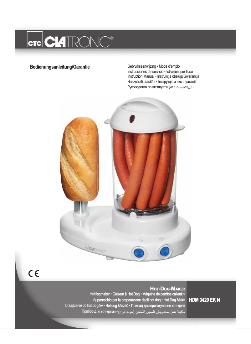 Page 1 de la notice Manuel utilisateur Clatronic HDM 3420 EK N