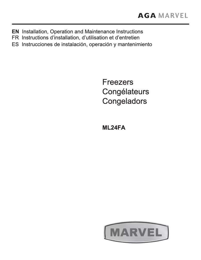 Page 1 de la notice Manuel utilisateur Marvel ML24FAS1LS