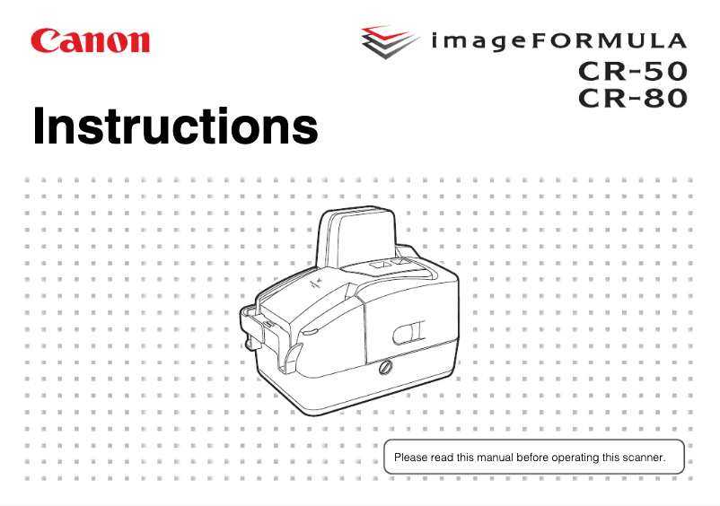Page 1 de la notice Manuel utilisateur Canon imageFORMULA CR-50