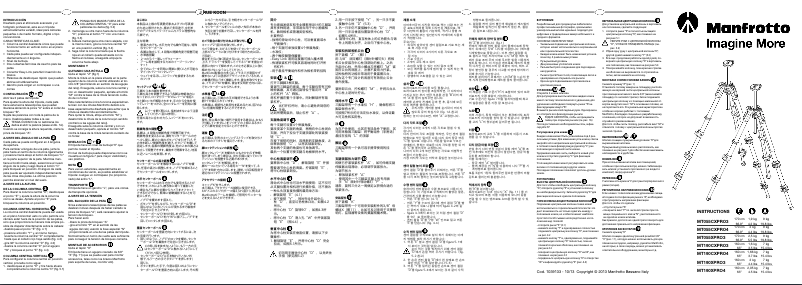 Page 1 de la notice Manuel utilisateur Manfrotto MT190XPRO3