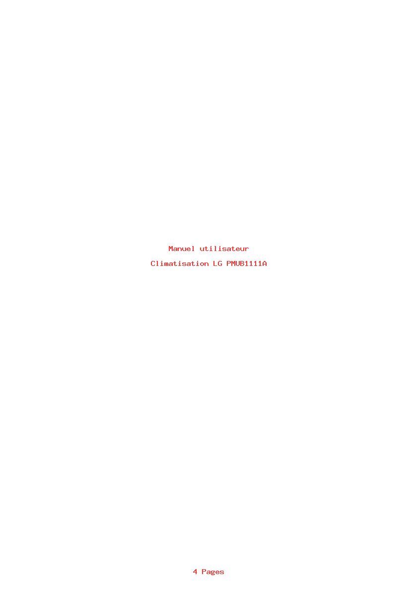 Page 1 de la notice Manuel utilisateur LG PMUB1111A