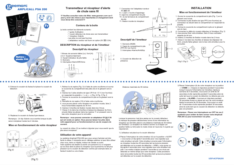 Page 1 de la notice Manuel utilisateur Geemarc AMPLICALL PSA200