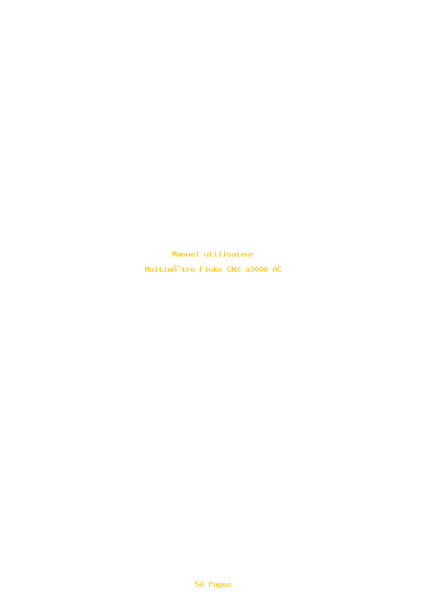 Page 1 de la notice Manuel utilisateur Fluke CNX a3000 AC