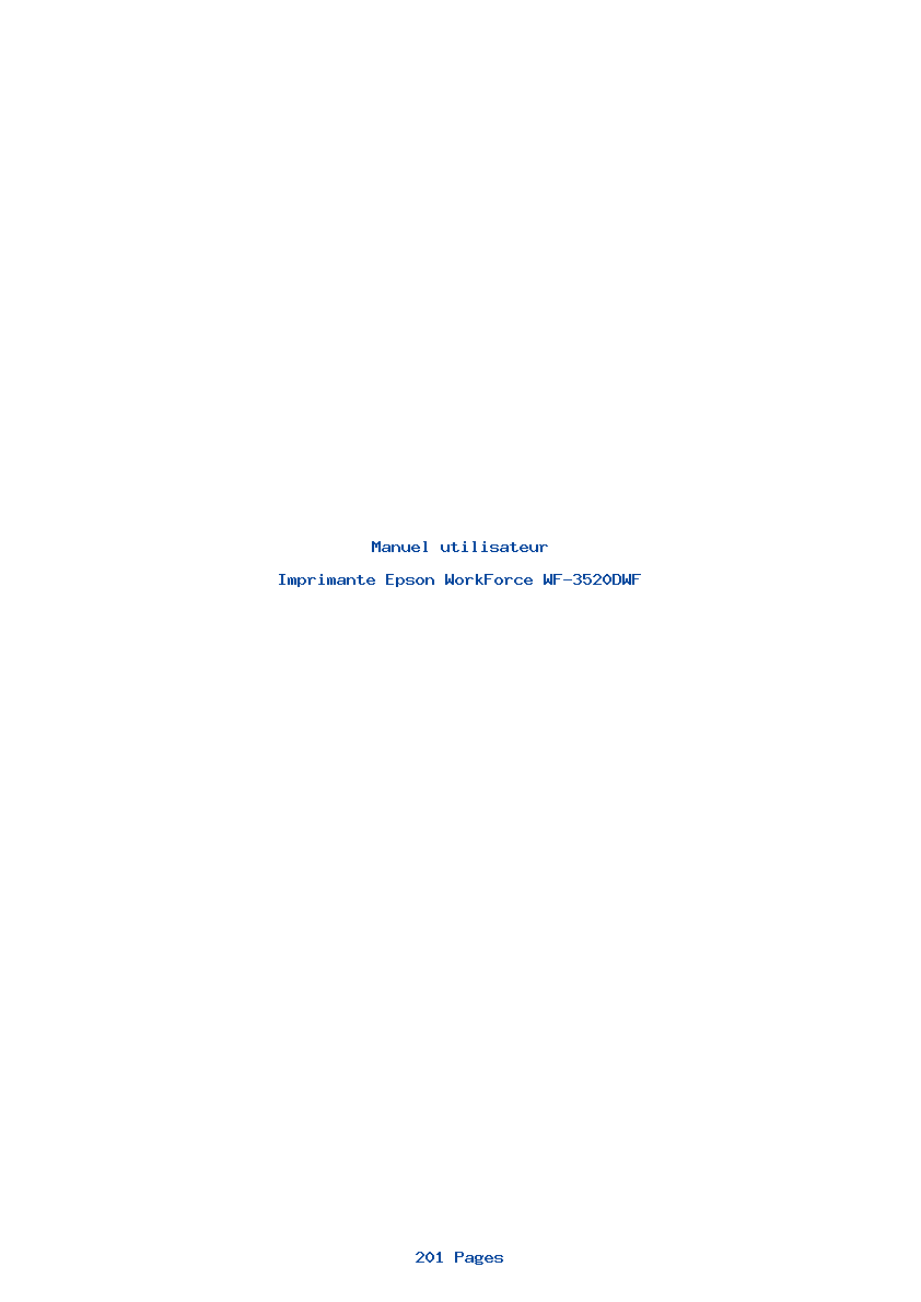 Page 1 de la notice Manuel utilisateur Epson WorkForce WF-3520DWF