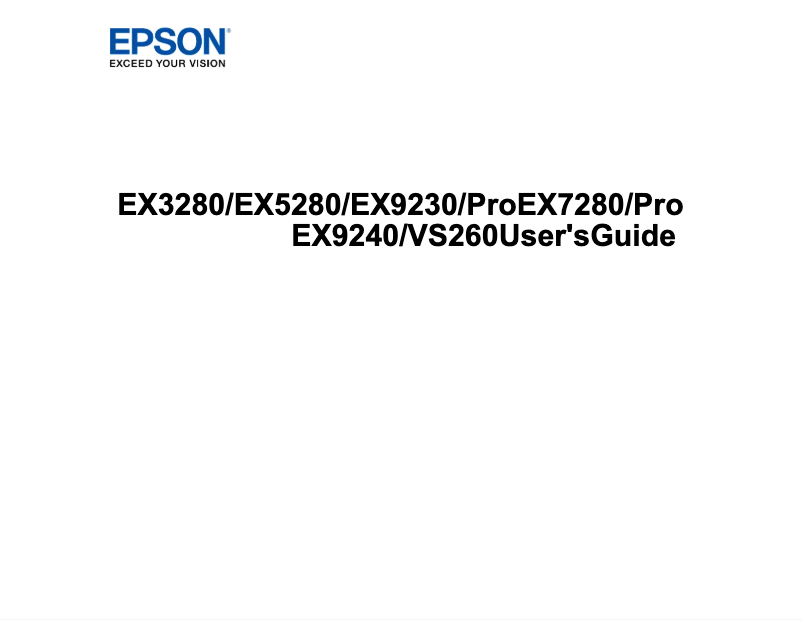 Página 1 del manual Manual de usuario Epson VS260