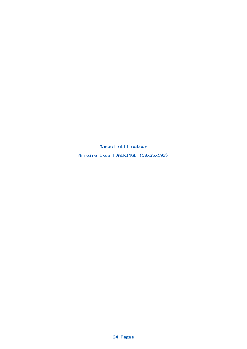 Page 1 de la notice Manuel utilisateur Ikea FJALKINGE (58x35x193)