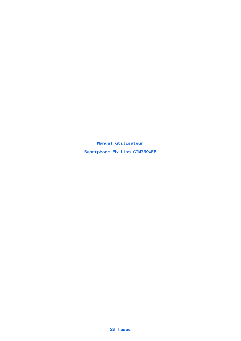Page 1 de la notice Manuel utilisateur Philips CTW3500EB