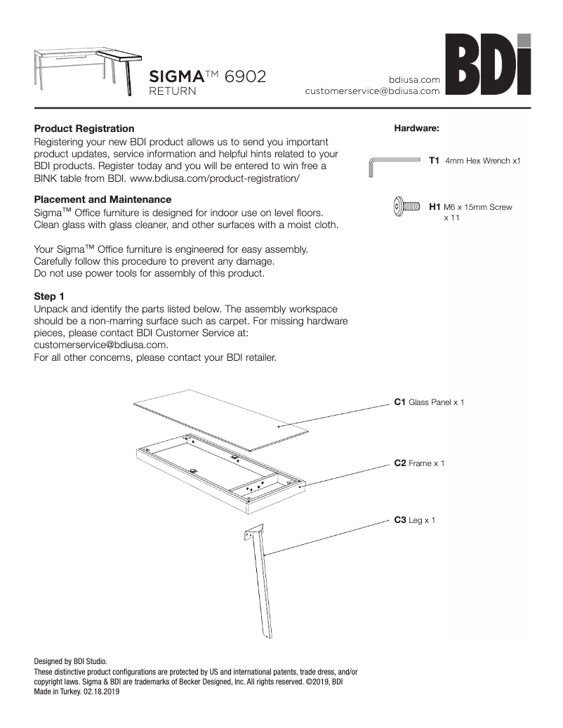 Page 1 de la notice Manuel utilisateur BDI Sigma 6902
