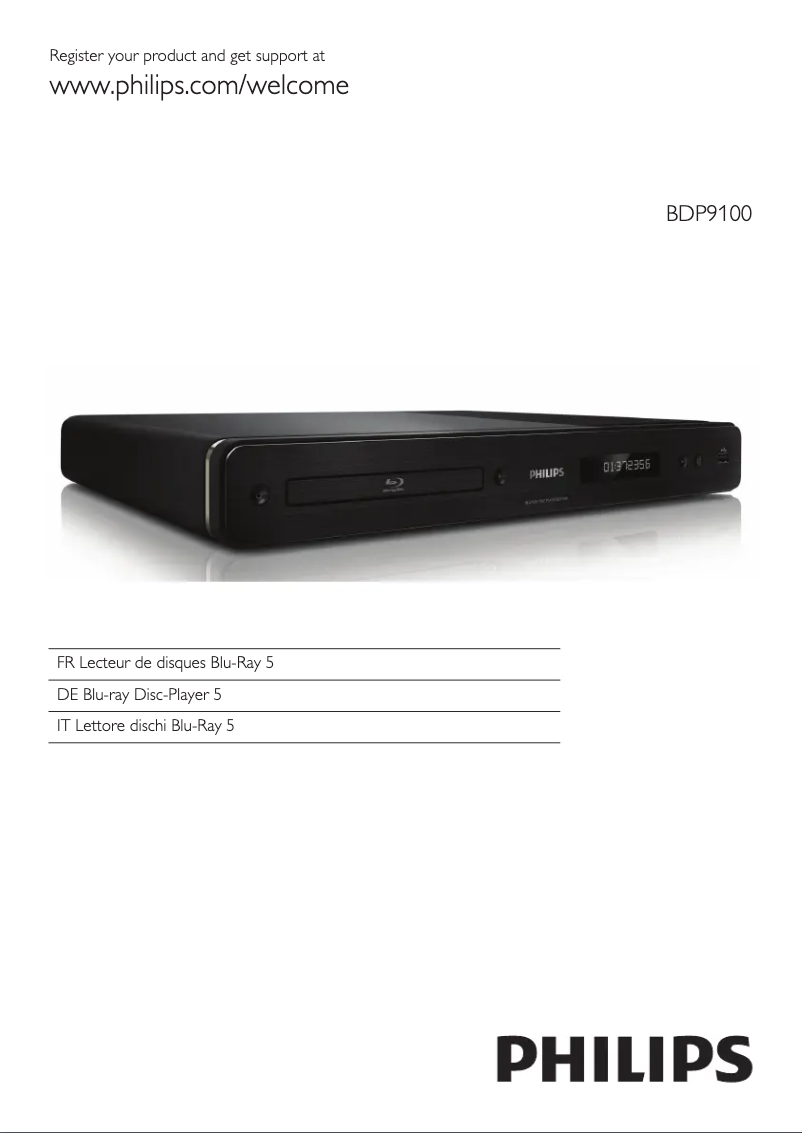 Page 1 of the manual User Manual Philips BDP9100