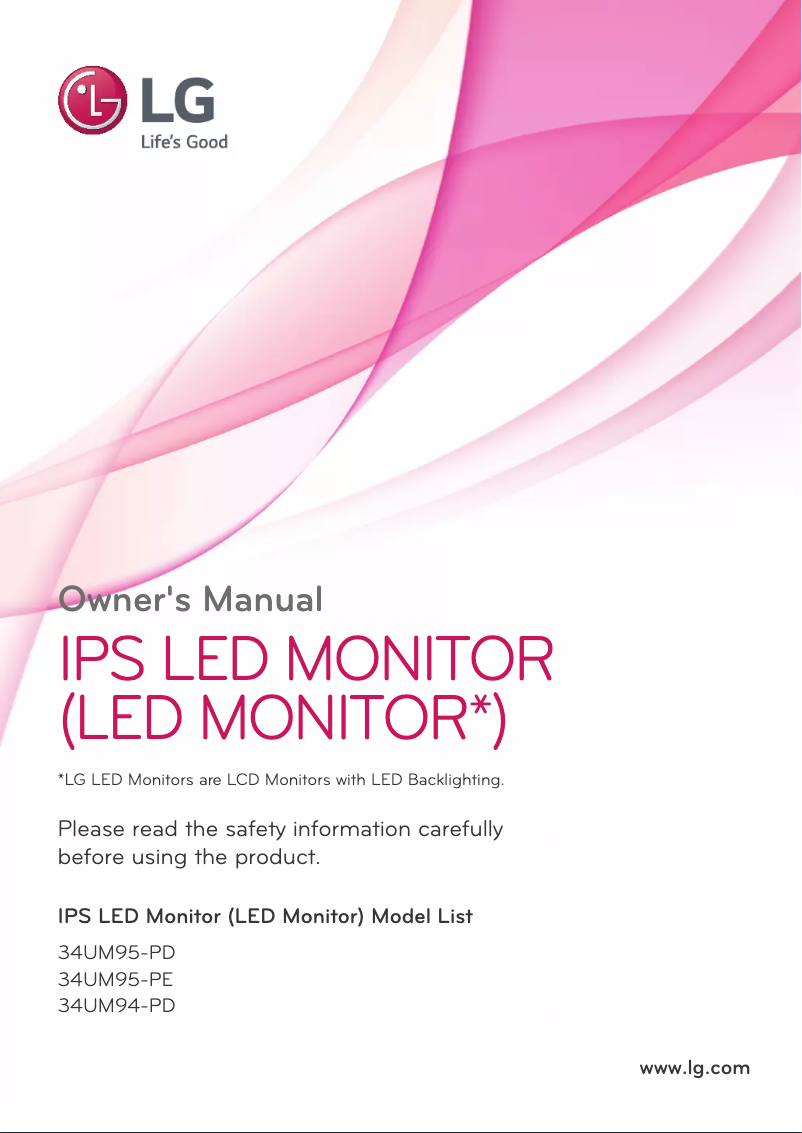 Page 1 de la notice Manuel utilisateur LG 34UM94C-P