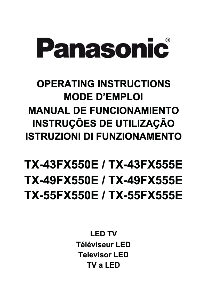 Page 1 de la notice Manuel utilisateur Panasonic TX-43FX550E