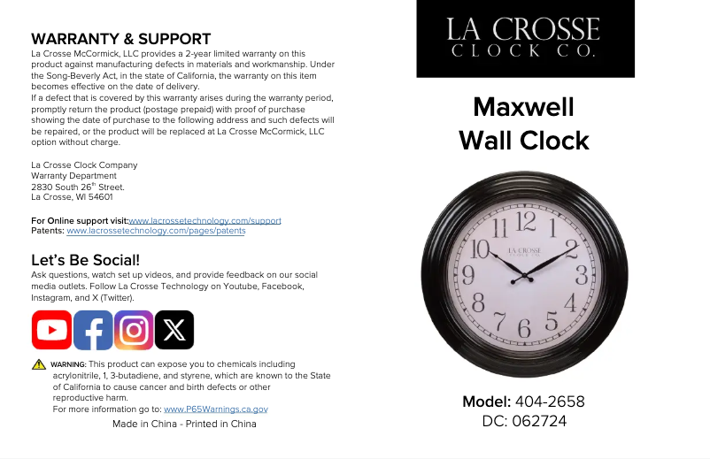 Página 1 del manual Manual de usuario La Crosse Technology Maxwell 404-2658DC