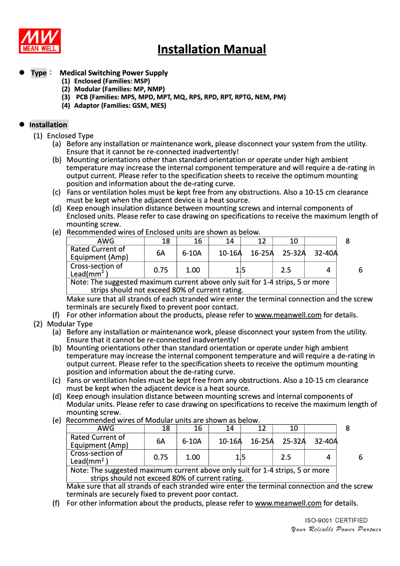 Page 1 de la notice Mode d'emploi Mean Well MPM-20-3.3