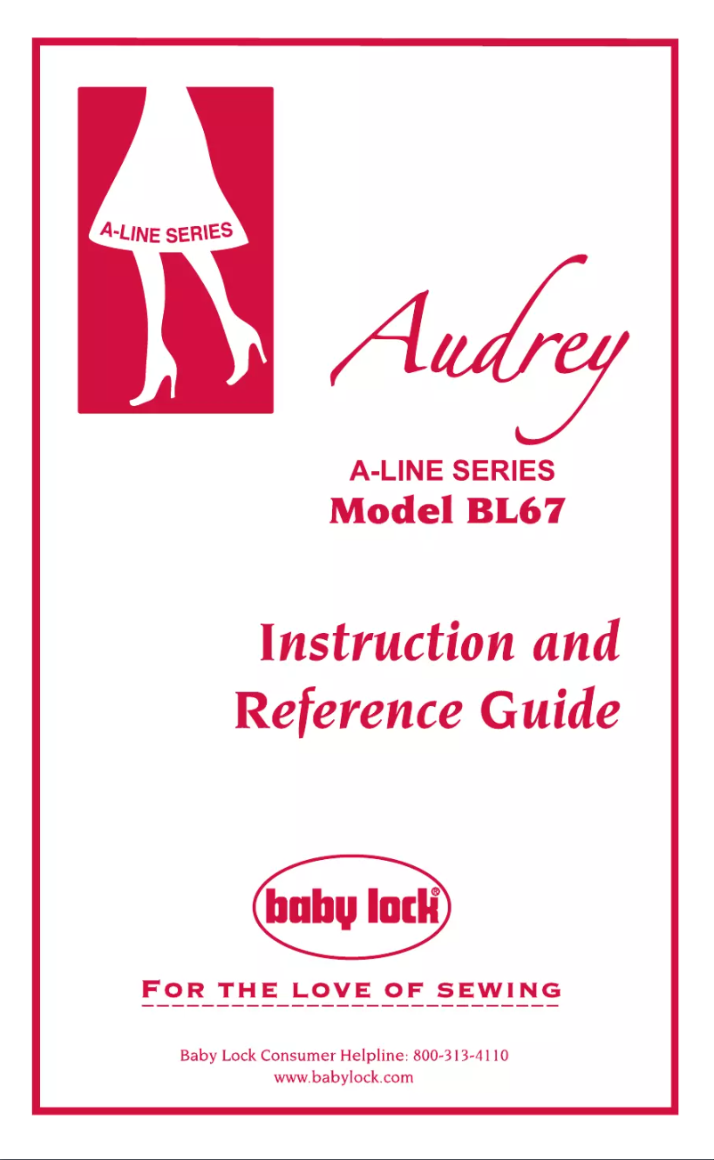 Page 1 of the manual User Manual Baby Lock Audrey BL67