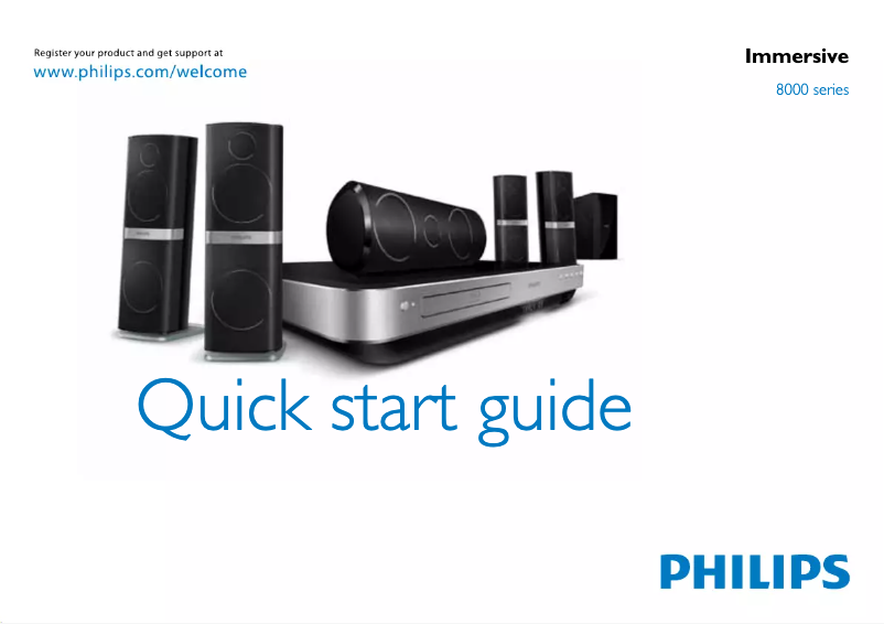 Page n°1 - Guide de démarrage rapide Philips HTS8562