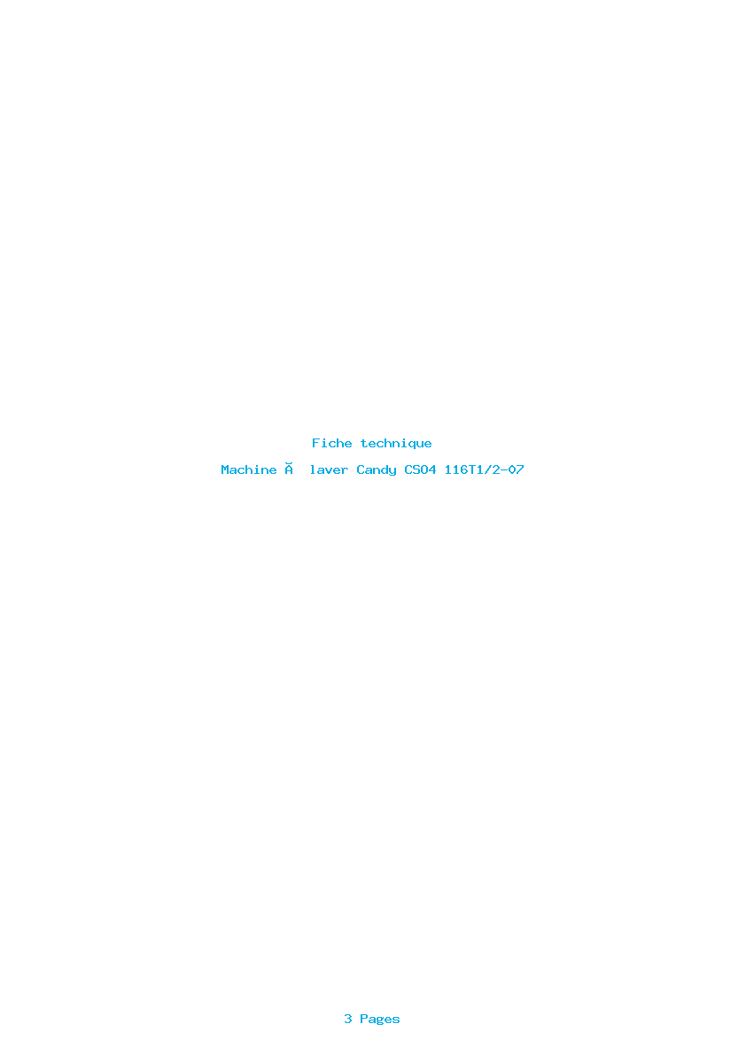 Image de la première page du manuel de l'appareil CSO4 116T1/2-07