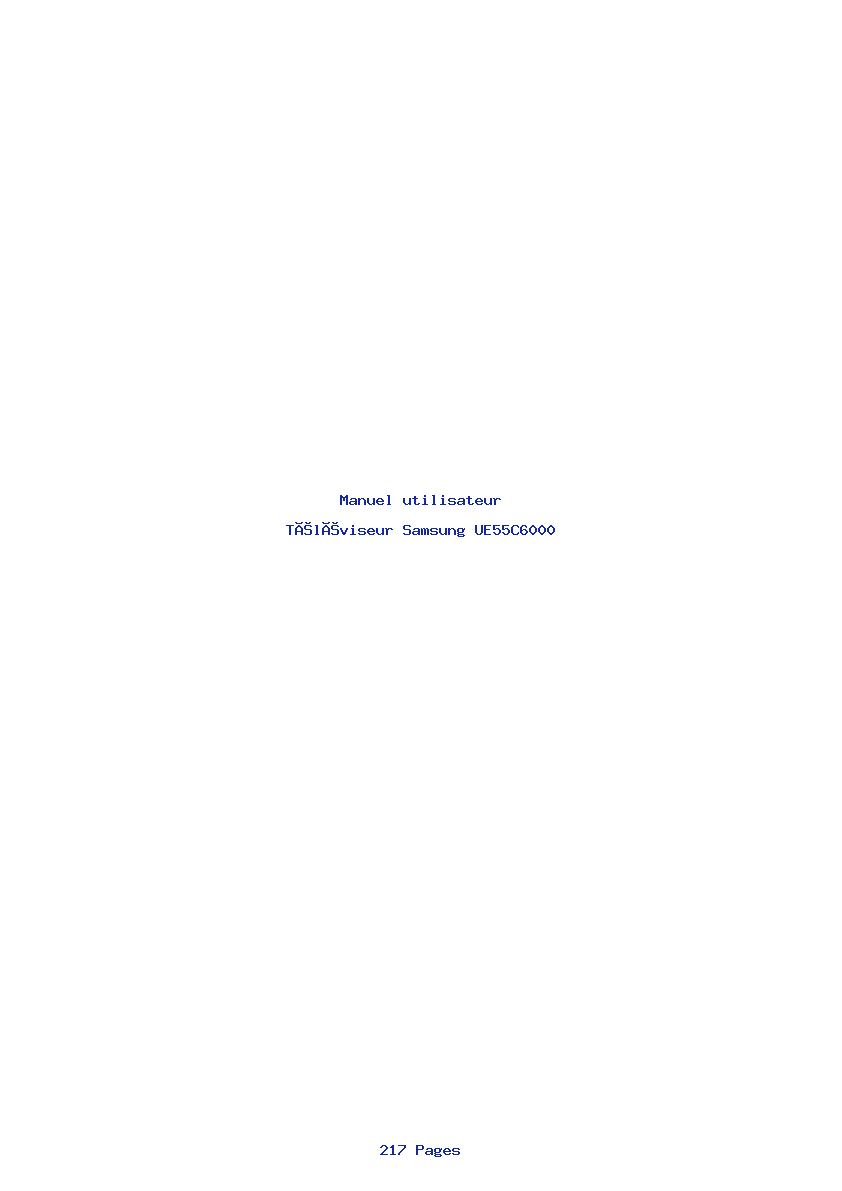 Page 1 de la notice Manuel utilisateur Samsung UE55C6000
