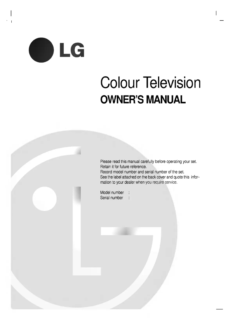 Page 1 of the manual User Manual LG RT-49NA11