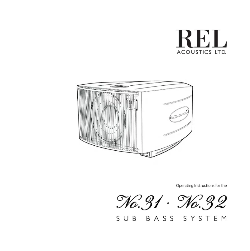 Page 1 de la notice Manuel utilisateur REL Acoustics No.32