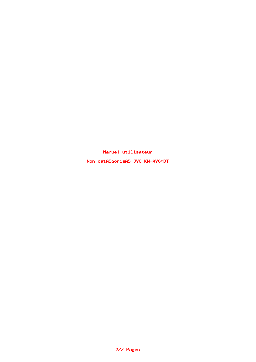 Page 1 de la notice Manuel utilisateur JVC KW-AV60BT