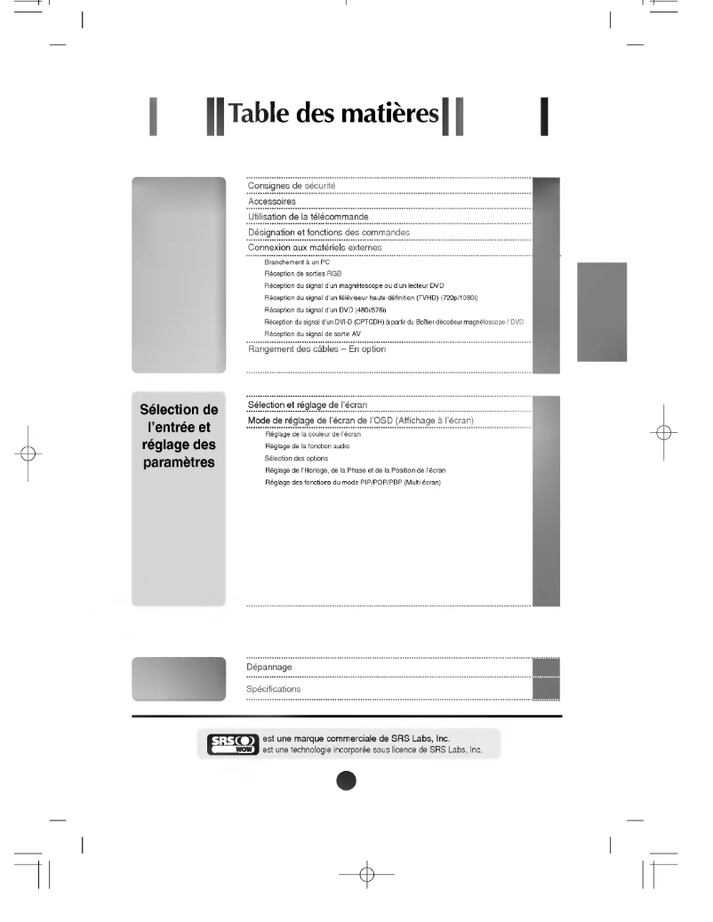 Page 1 de la notice Manuel utilisateur LG M5500C-BAF