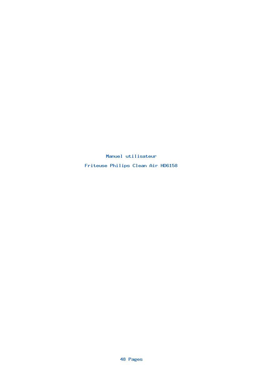 Page 1 de la notice Manuel utilisateur Philips Clean Air HD6158