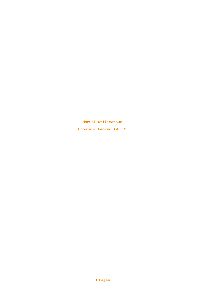 Page 1 de la notice Manuel utilisateur Denver TWE-35
