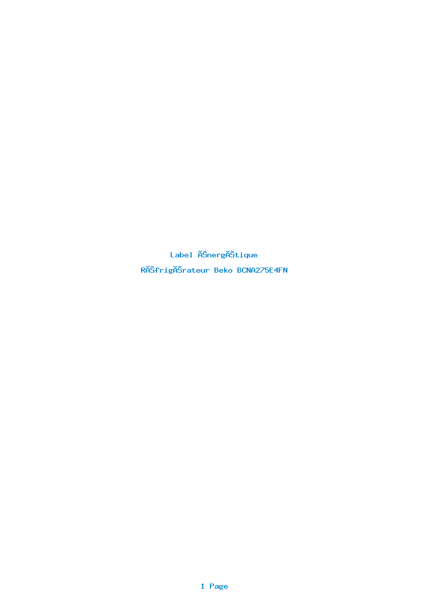 Image de la première page du manuel de l'appareil BCNA275E4FN