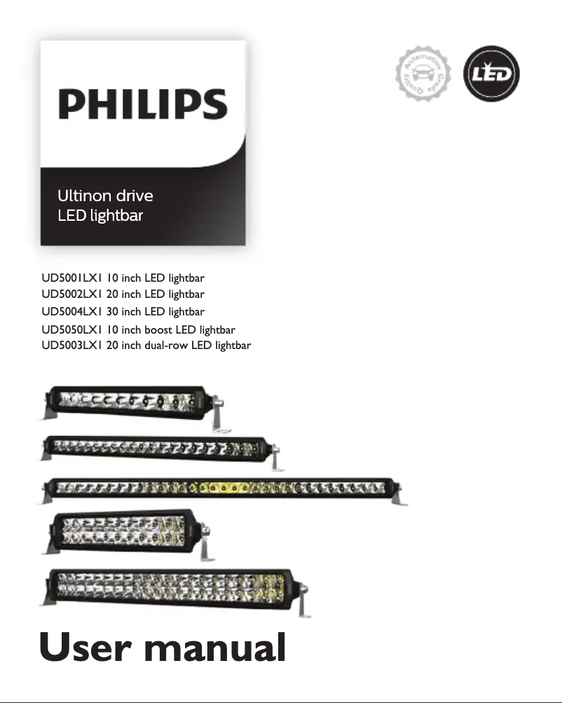 Page 1 of the manual User Manual Philips Ultinon Drive 5050L UD5050LX1