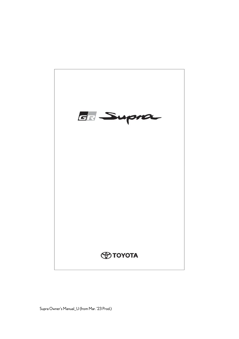 Página 1 del manual Manual de usuario Toyota GR Supra (2023)