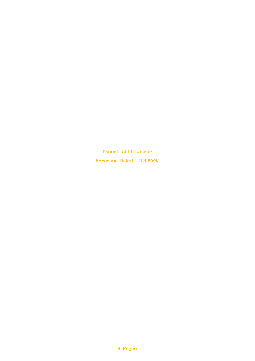 Page 1 de la notice Manuel utilisateur DeWalt D25900K