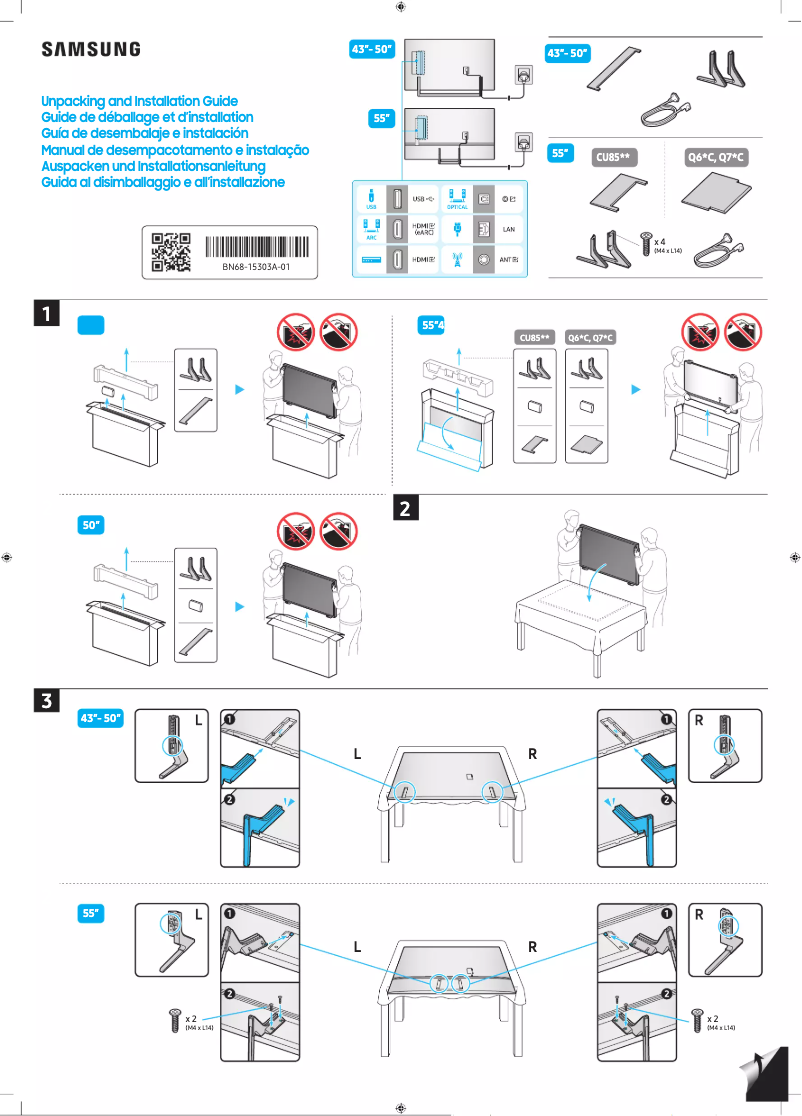 Page 1 de la notice Manuel utilisateur Samsung UA50CU8500J