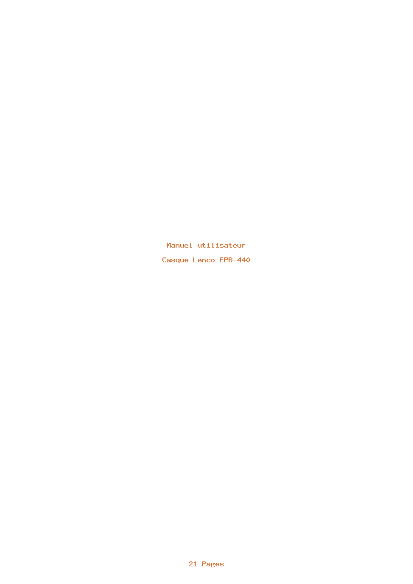 Page 1 de la notice Manuel utilisateur Lenco EPB-440
