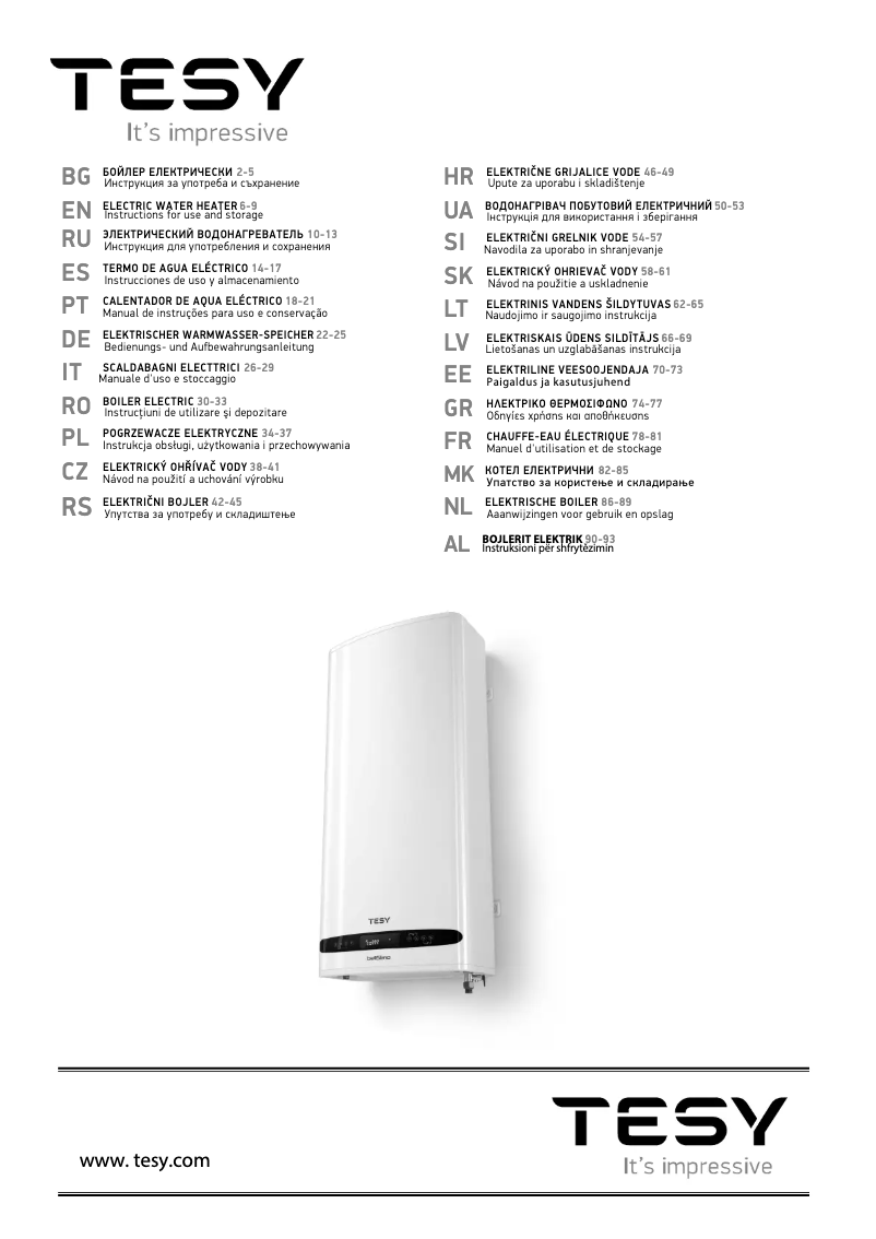 Página 1 del manual Manual de usuario Tesy BelliSlimo 80