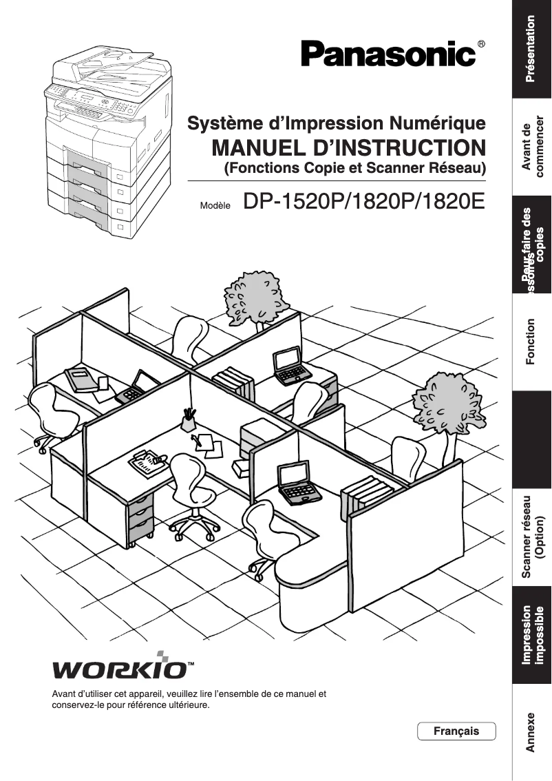 Page 1 de la notice Manuel utilisateur Panasonic DP-1520