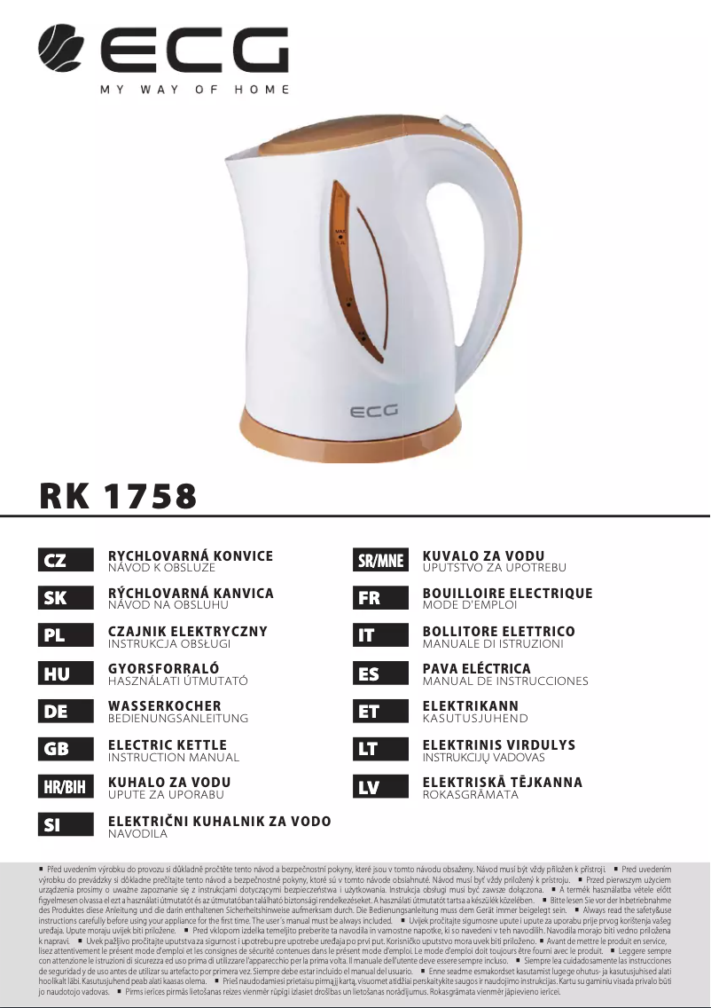 Page 1 of the manual User Manual ECG RK 1758