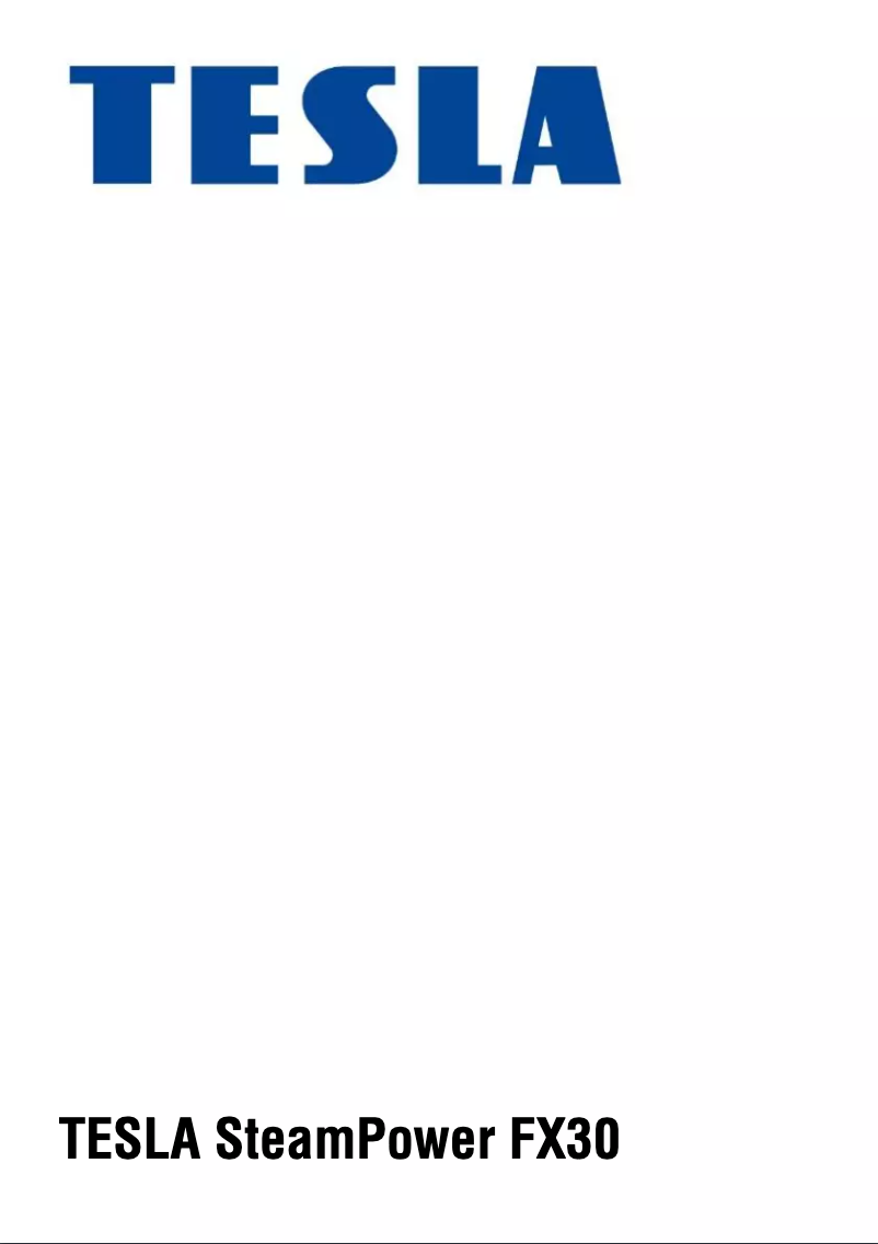 Page 1 de la notice Manuel utilisateur Tesla SteamPower FX30