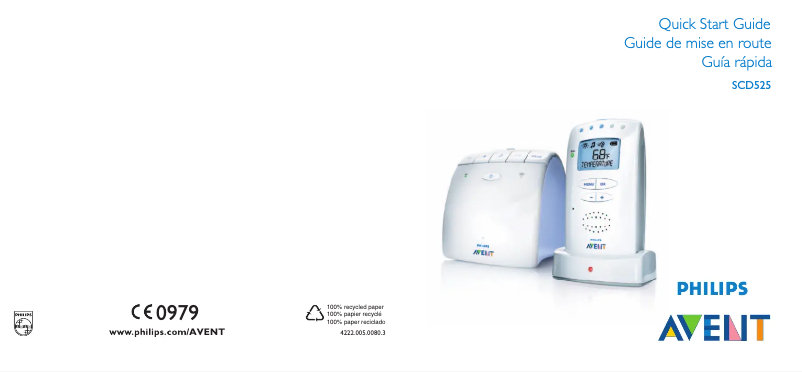 Page 1 of the manual Quick Start Guide Philips AVENT SCD525