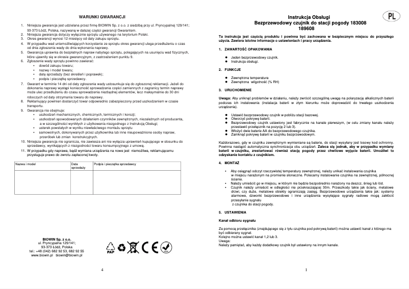 Página 1 del manual Manual de usuario Browin 189608