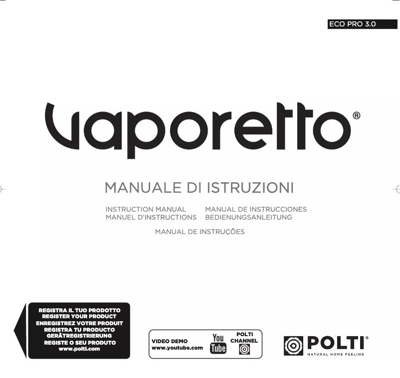 Page 1 of the manual User Manual Polti PTGB0008