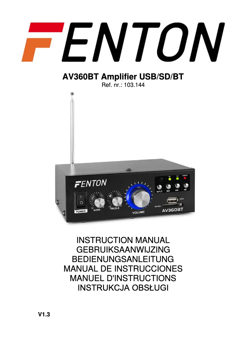 Página 1 del manual Manual de usuario Fenton AV360BT
